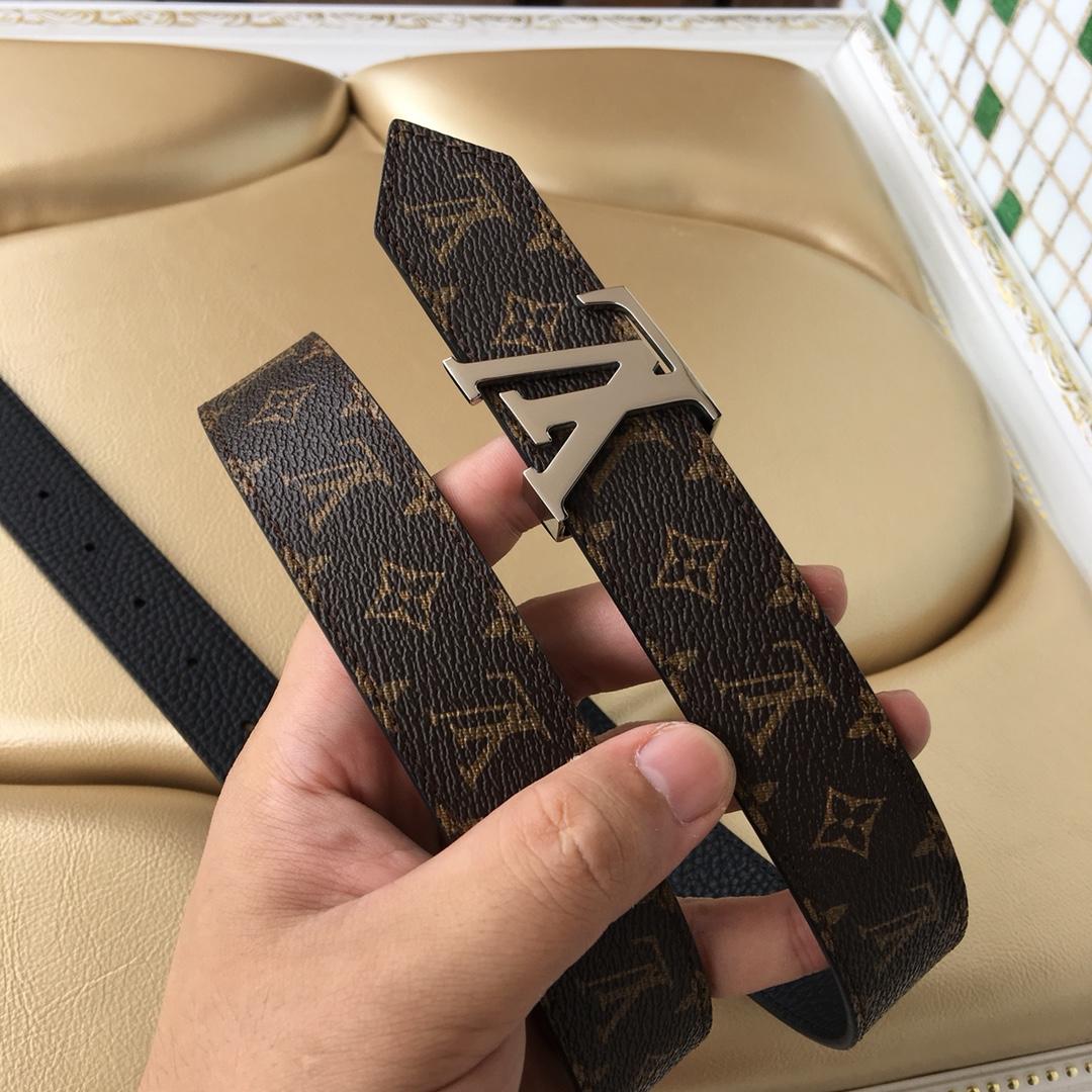 Cheap Replica Louis Vuitton Men Leather Belt Width 3cm 076