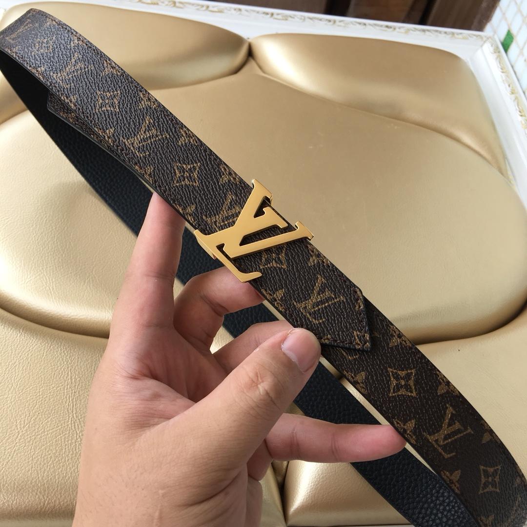 Cheap Replica Louis Vuitton Men Leather Belt Width 3cm 077