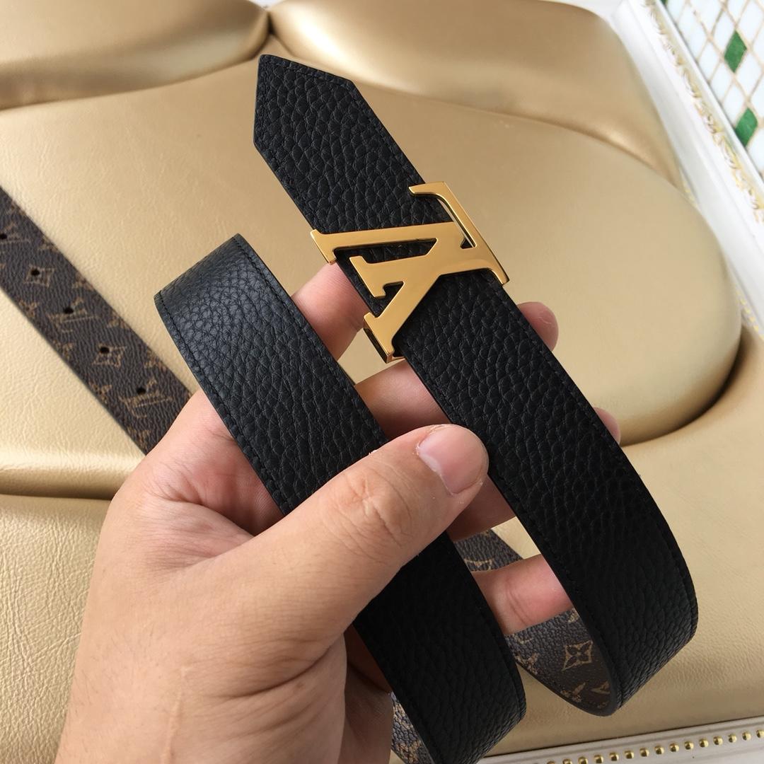 Cheap Replica Louis Vuitton Men Leather Belt Width 3cm 079