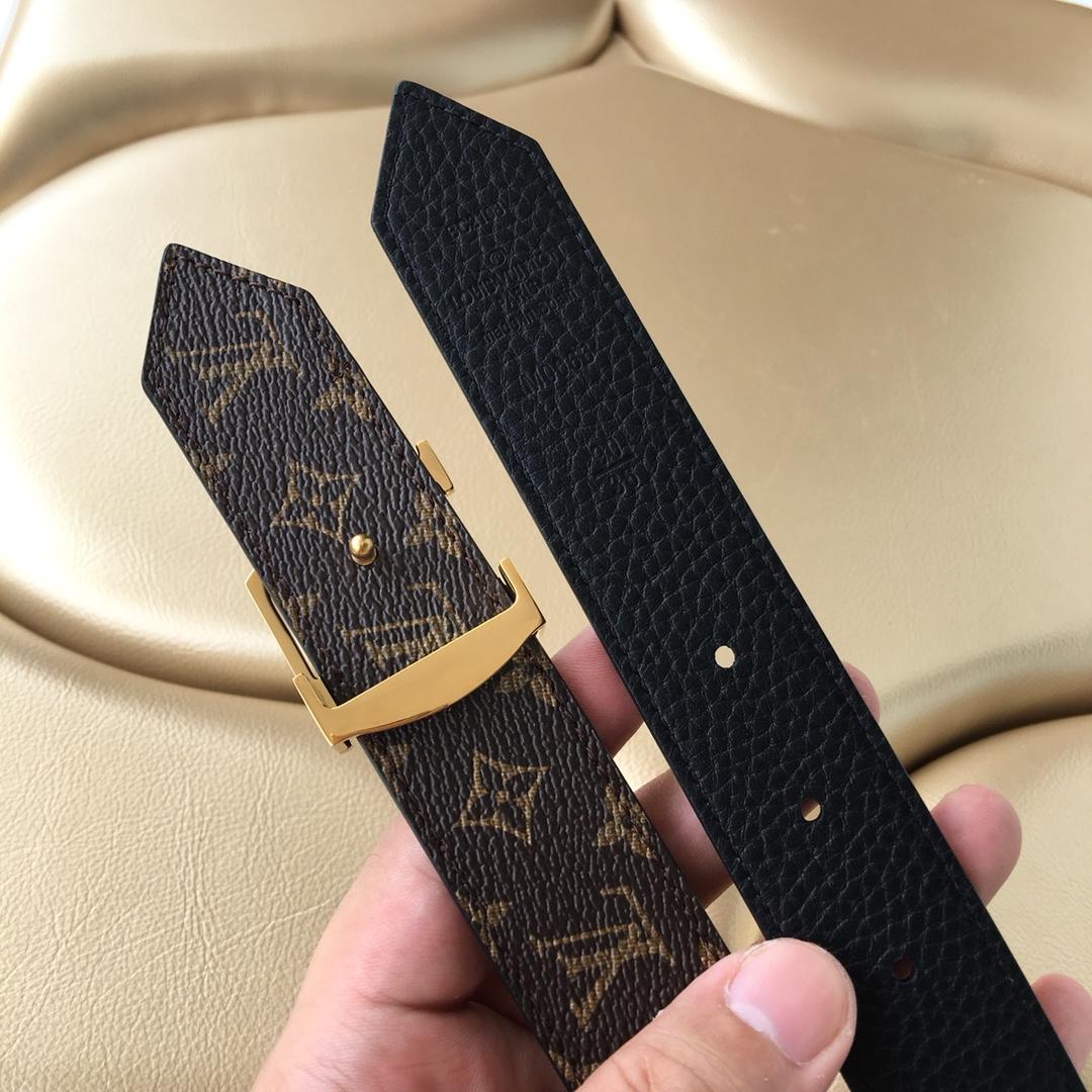 Cheap Replica Louis Vuitton Men Leather Belt Width 3cm 079