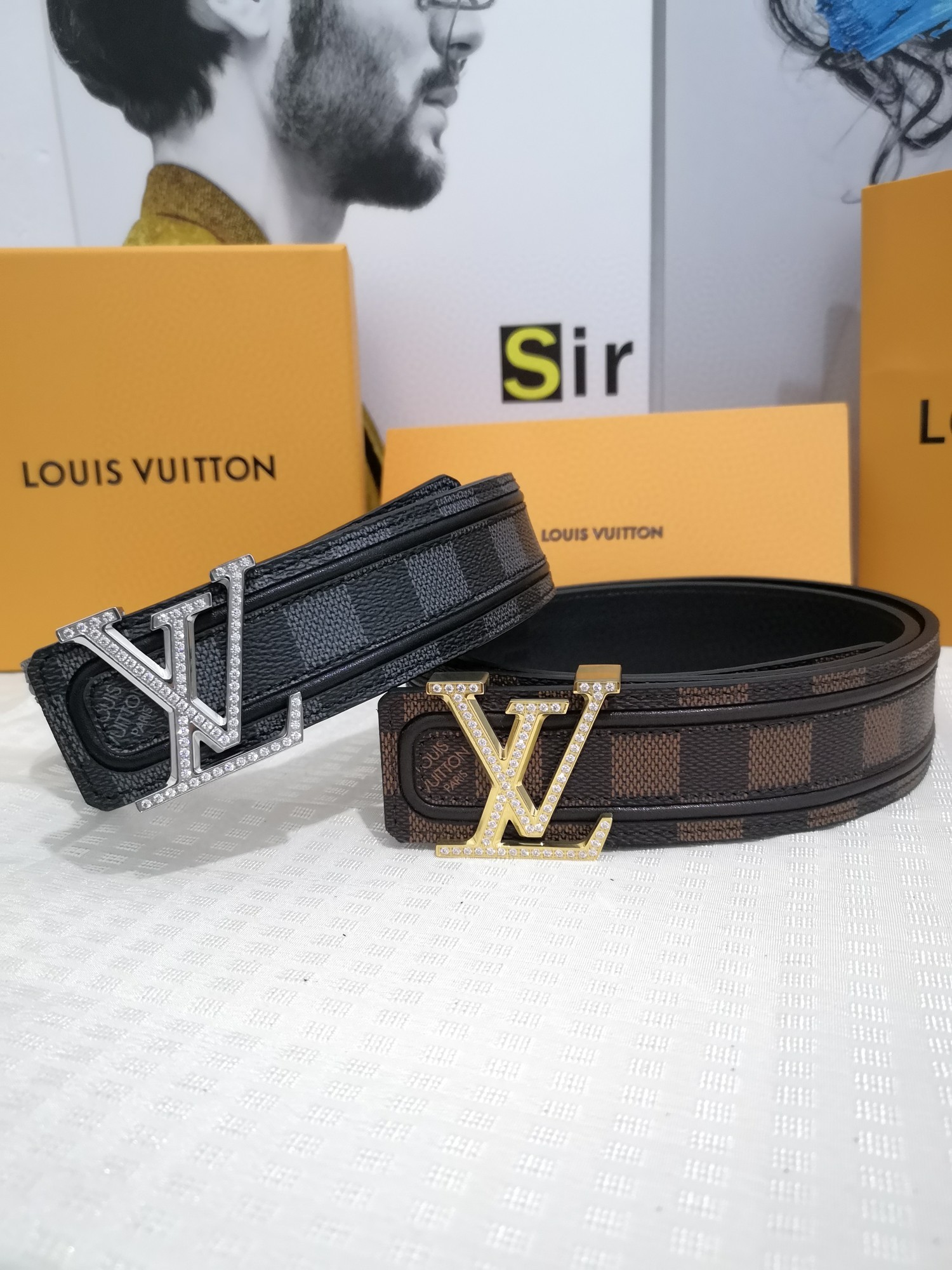 Cheap Replica Louis Vuitton Men Leather Belt Width 4CM 115