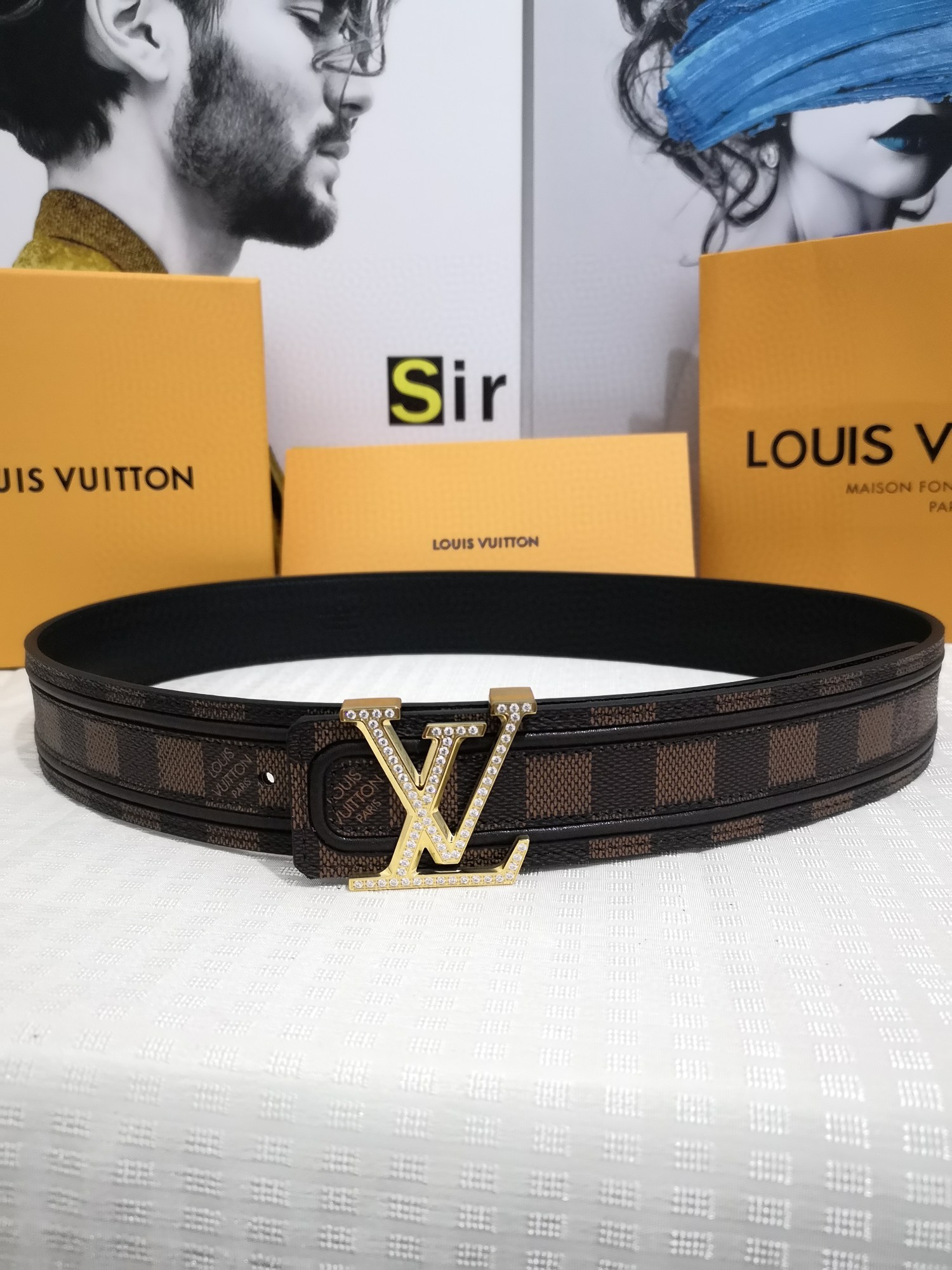 Cheap Replica Louis Vuitton Men Leather Belt Width 4CM 115