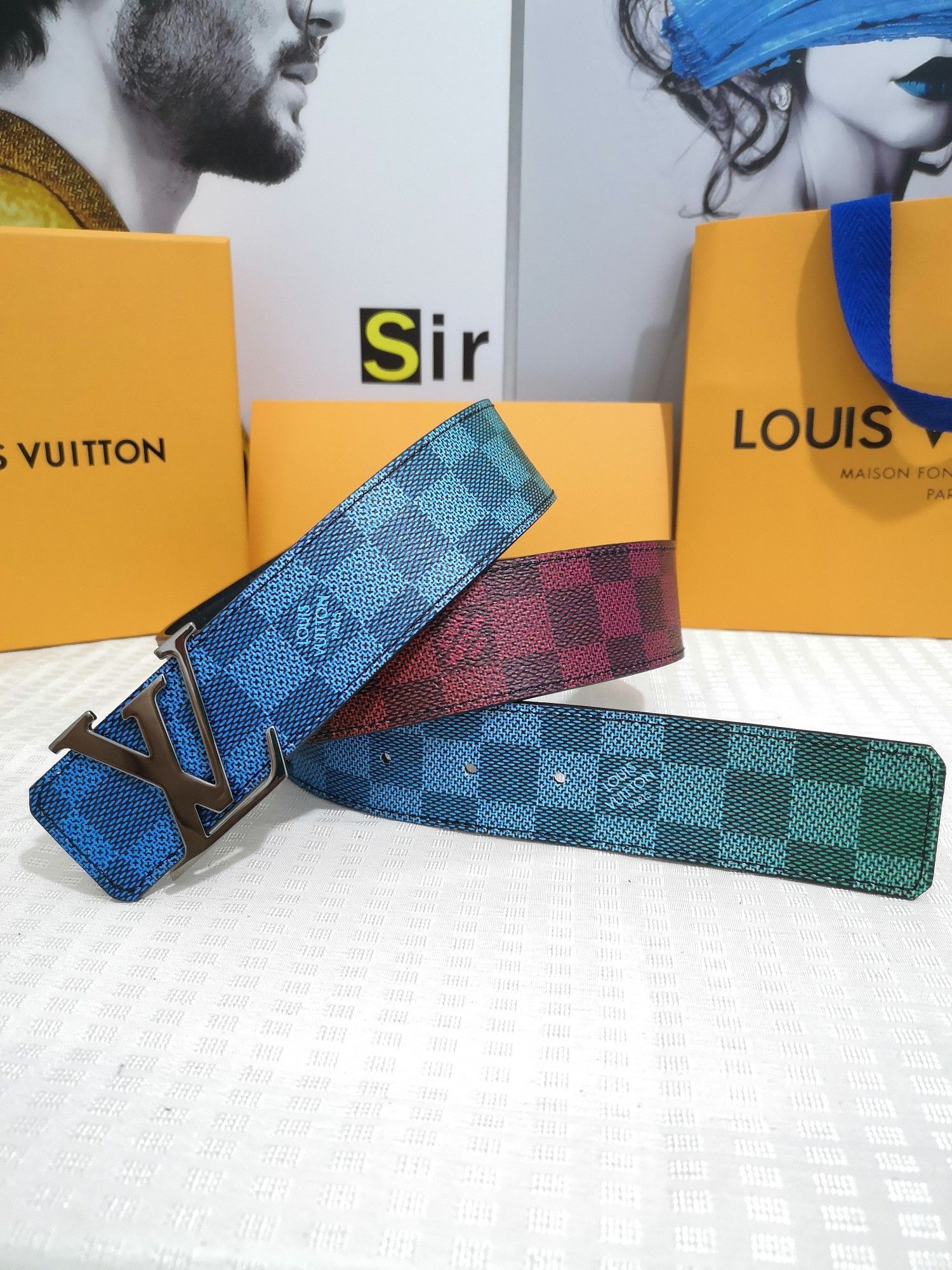 Cheap Replica Louis Vuitton Men Leather Belt Width 4CM 117