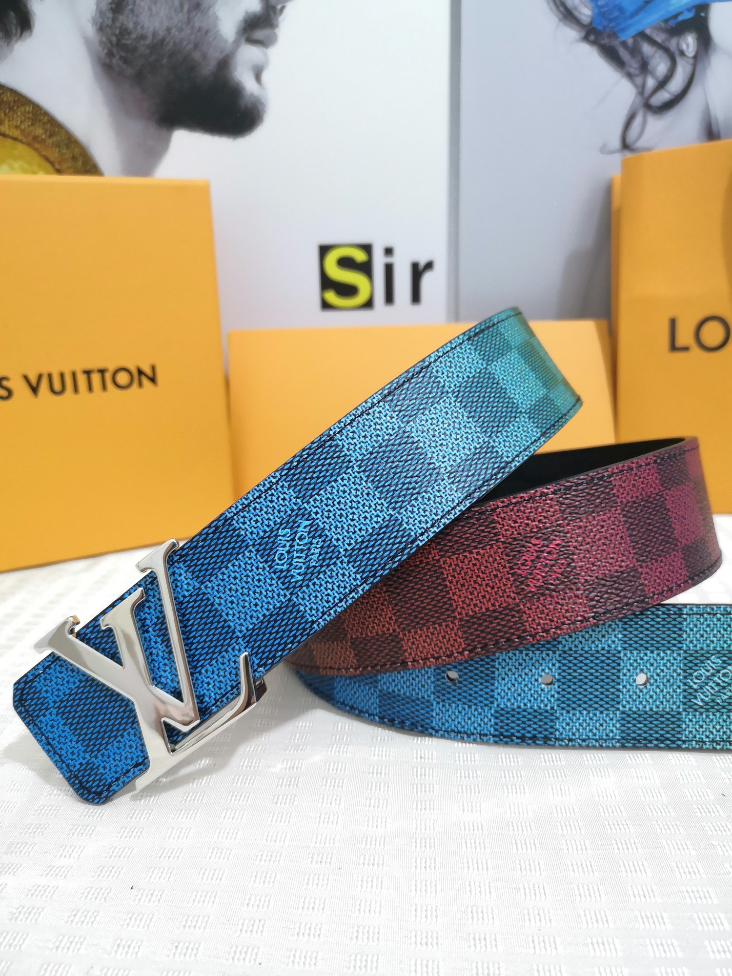 Cheap Replica Louis Vuitton Men Leather Belt Width 4CM 117