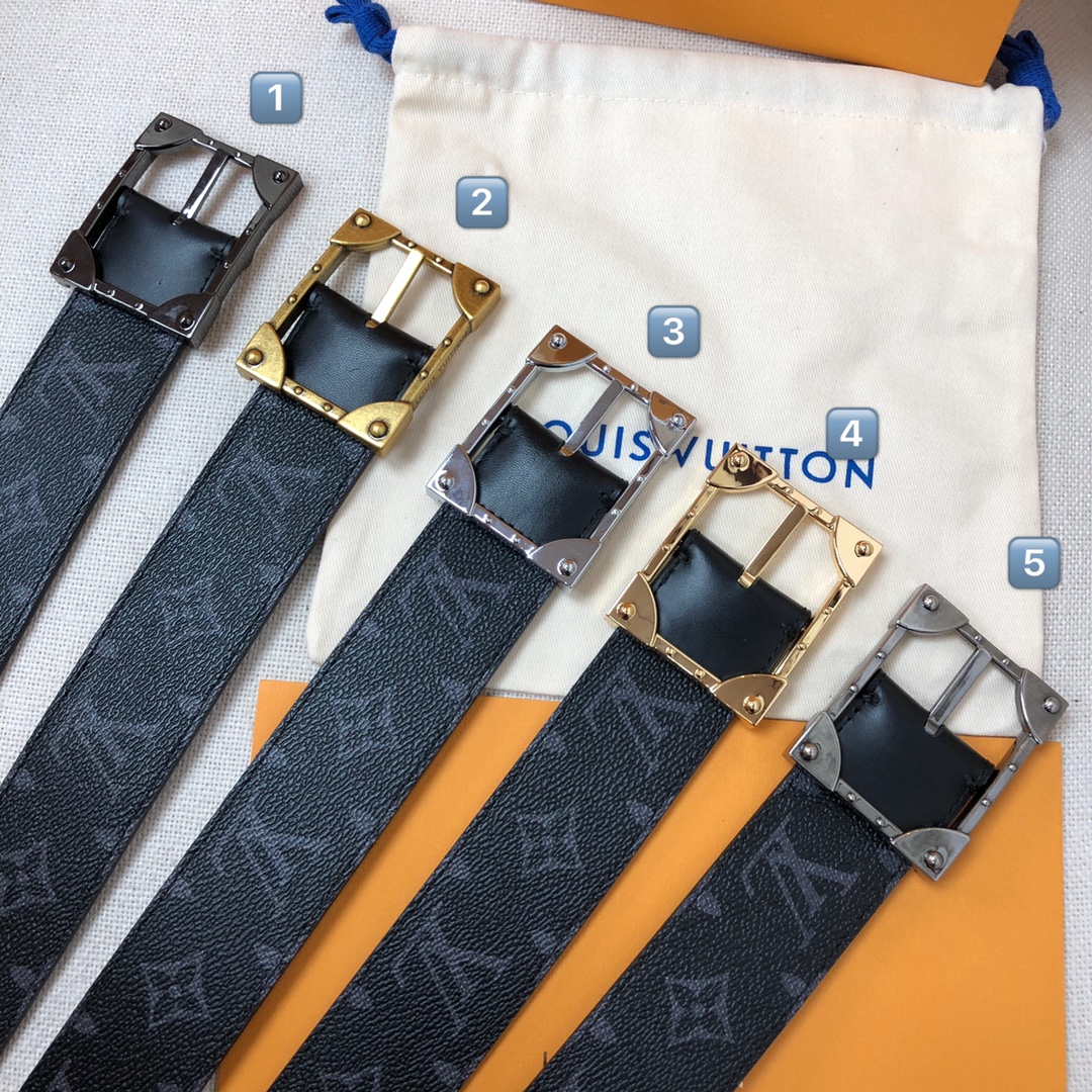 Cheap Replica Louis Vuitton Men Leather Belt Width 4CM 120