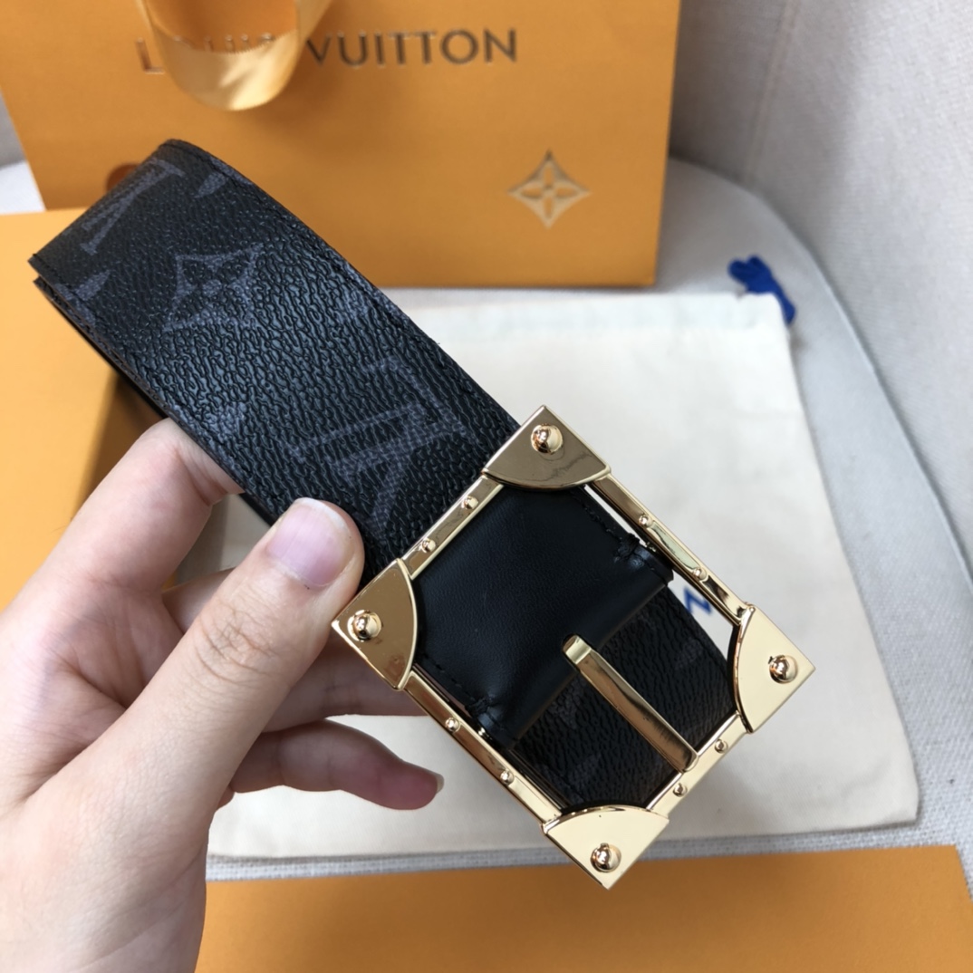 Cheap Replica Louis Vuitton Men Leather Belt Width 4CM 120