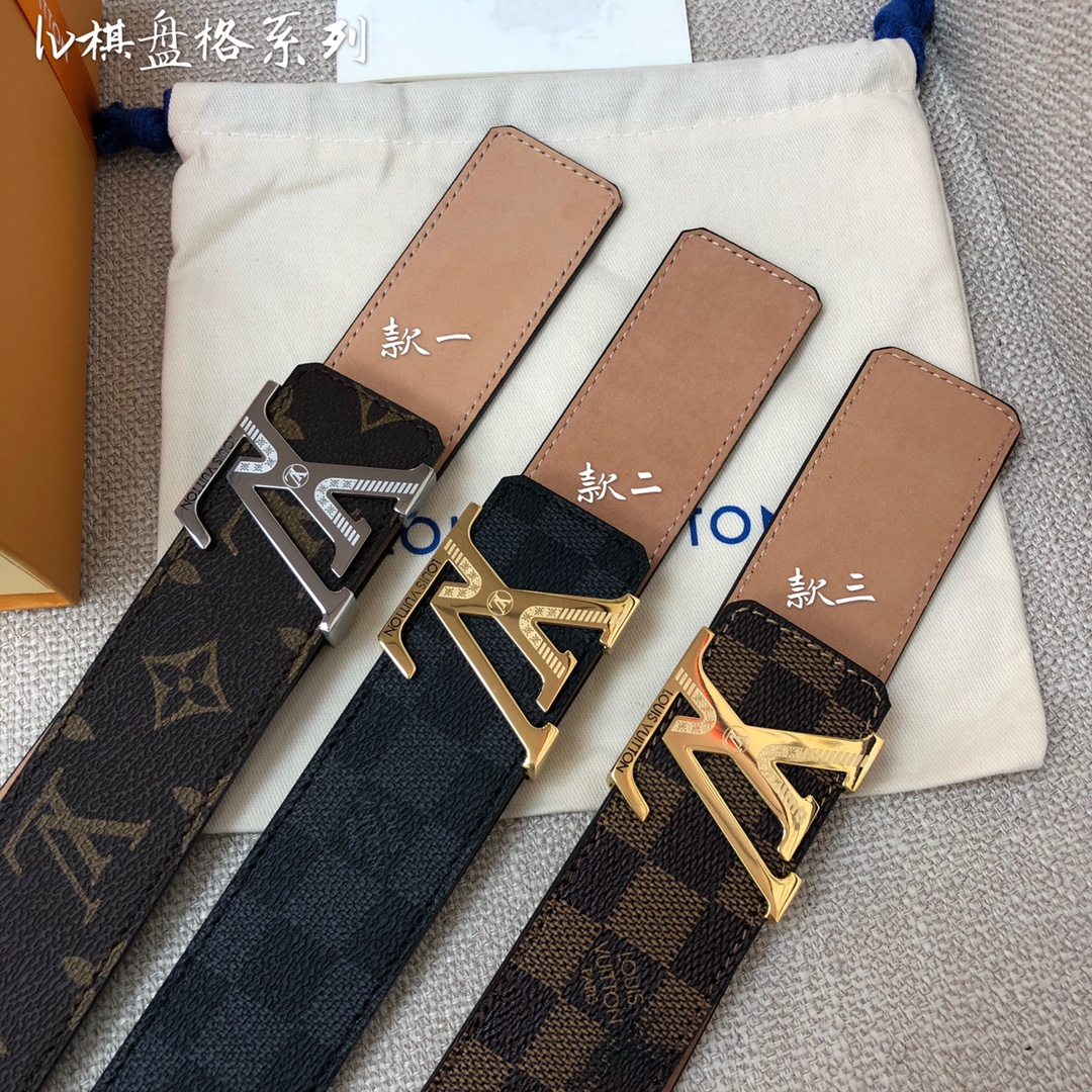 Cheap Replica Louis Vuitton Men Leather Belt Width 4CM 121