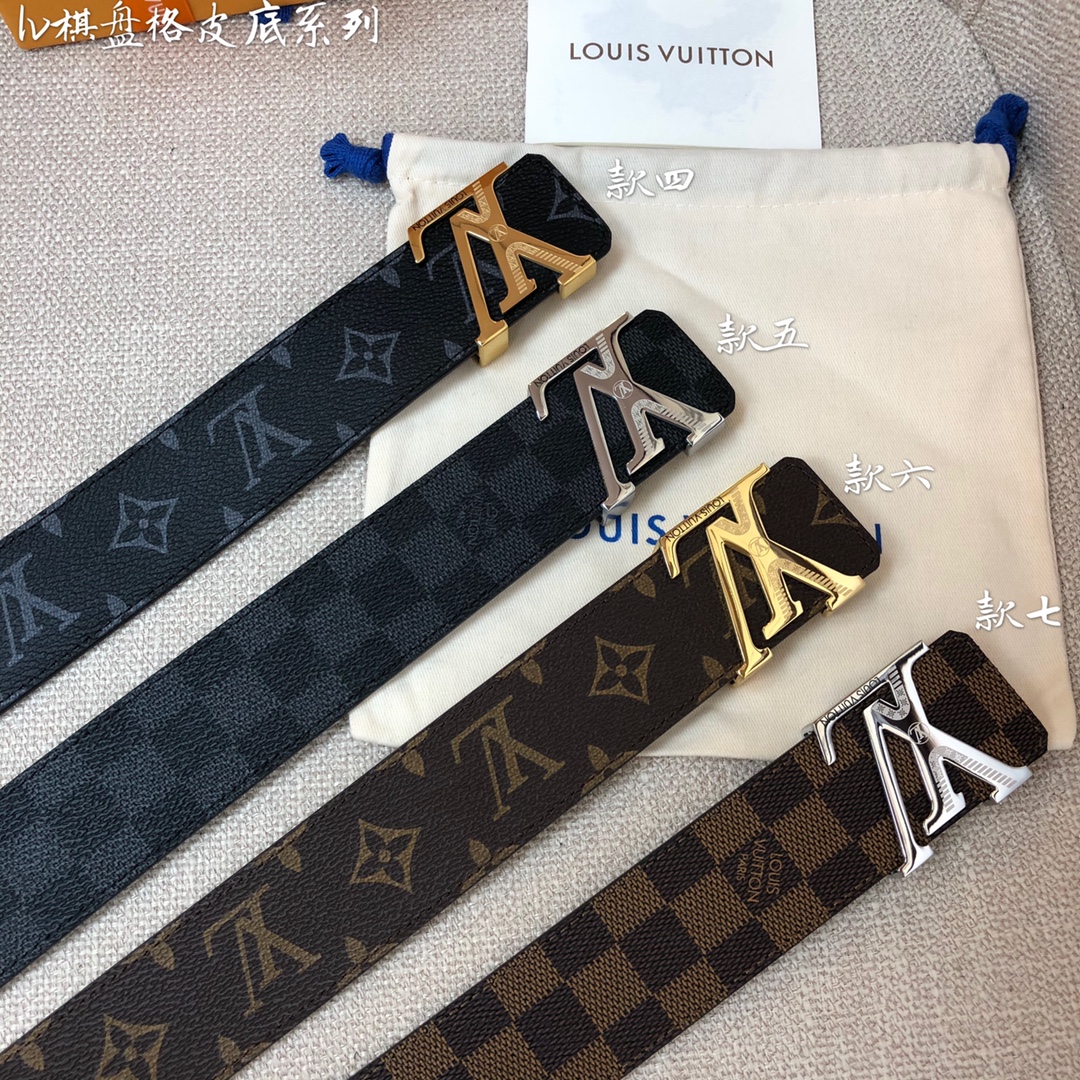 Cheap Replica Louis Vuitton Men Leather Belt Width 4CM 122