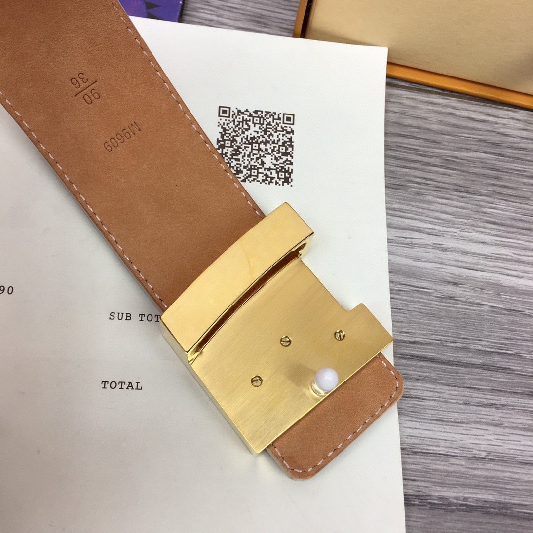 Cheap Replica Louis Vuitton Men Leather Belt Width 4CM 125