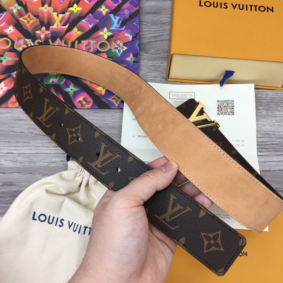 Cheap Replica Louis Vuitton Men Leather Belt Width 4CM 127