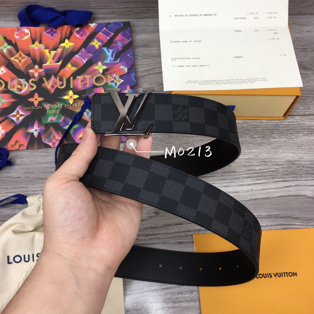 Cheap Replica Louis Vuitton Men Leather Belt Width 4CM 128