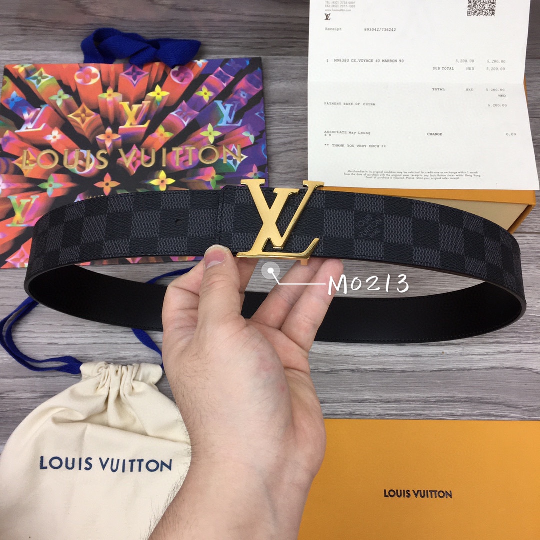 Cheap Replica Louis Vuitton Men Leather Belt Width 4CM 128