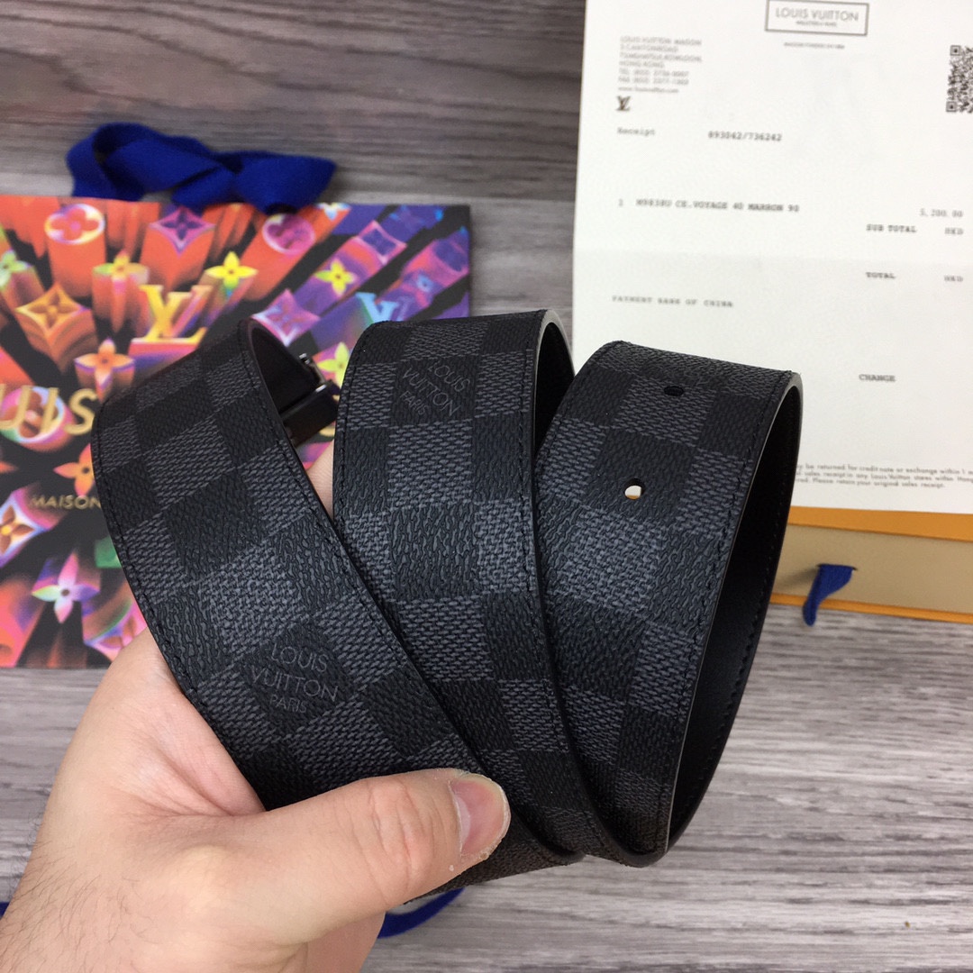 Cheap Replica Louis Vuitton Men Leather Belt Width 4CM 128