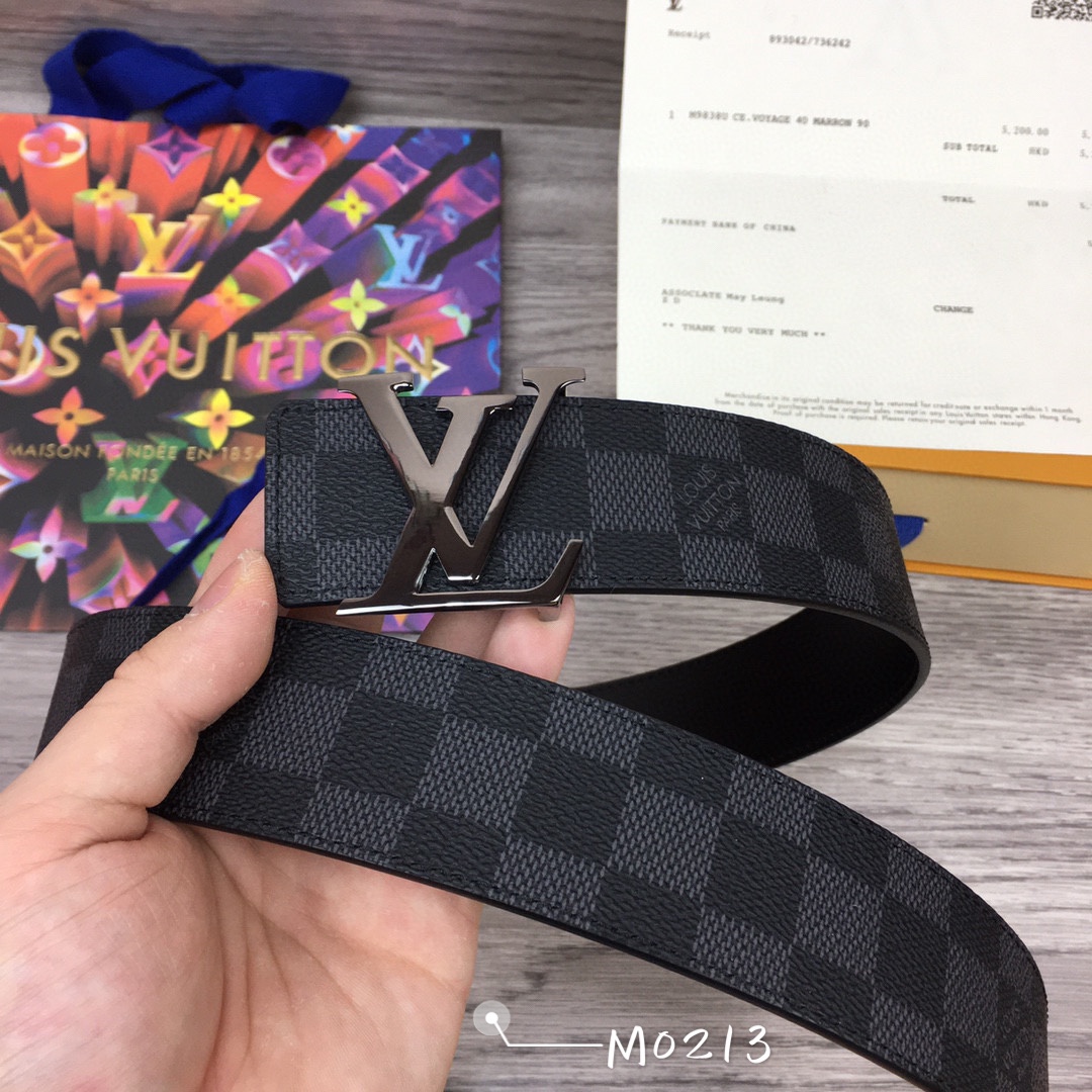 Cheap Replica Louis Vuitton Men Leather Belt Width 4CM 128