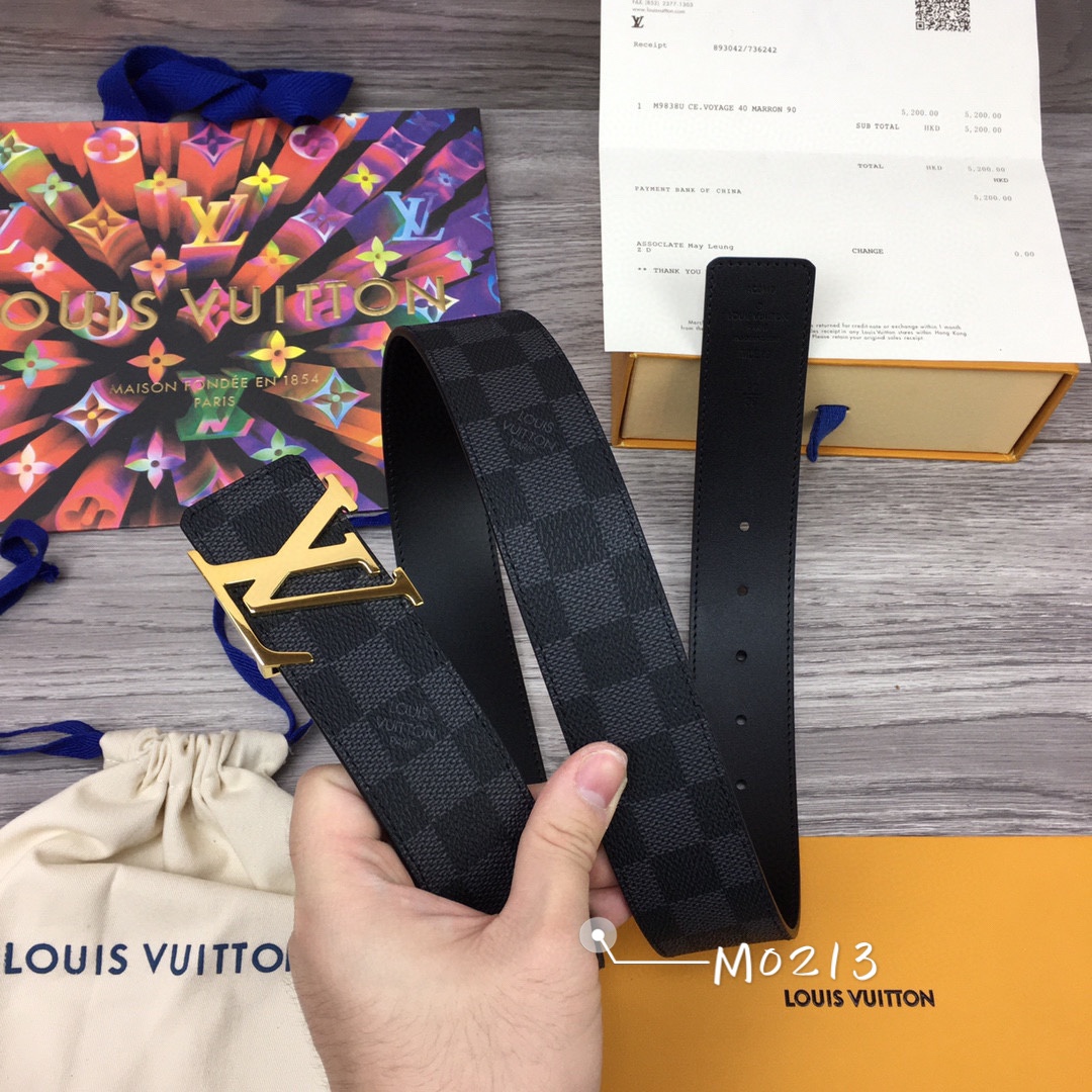 Cheap Replica Louis Vuitton Men Leather Belt Width 4CM 128