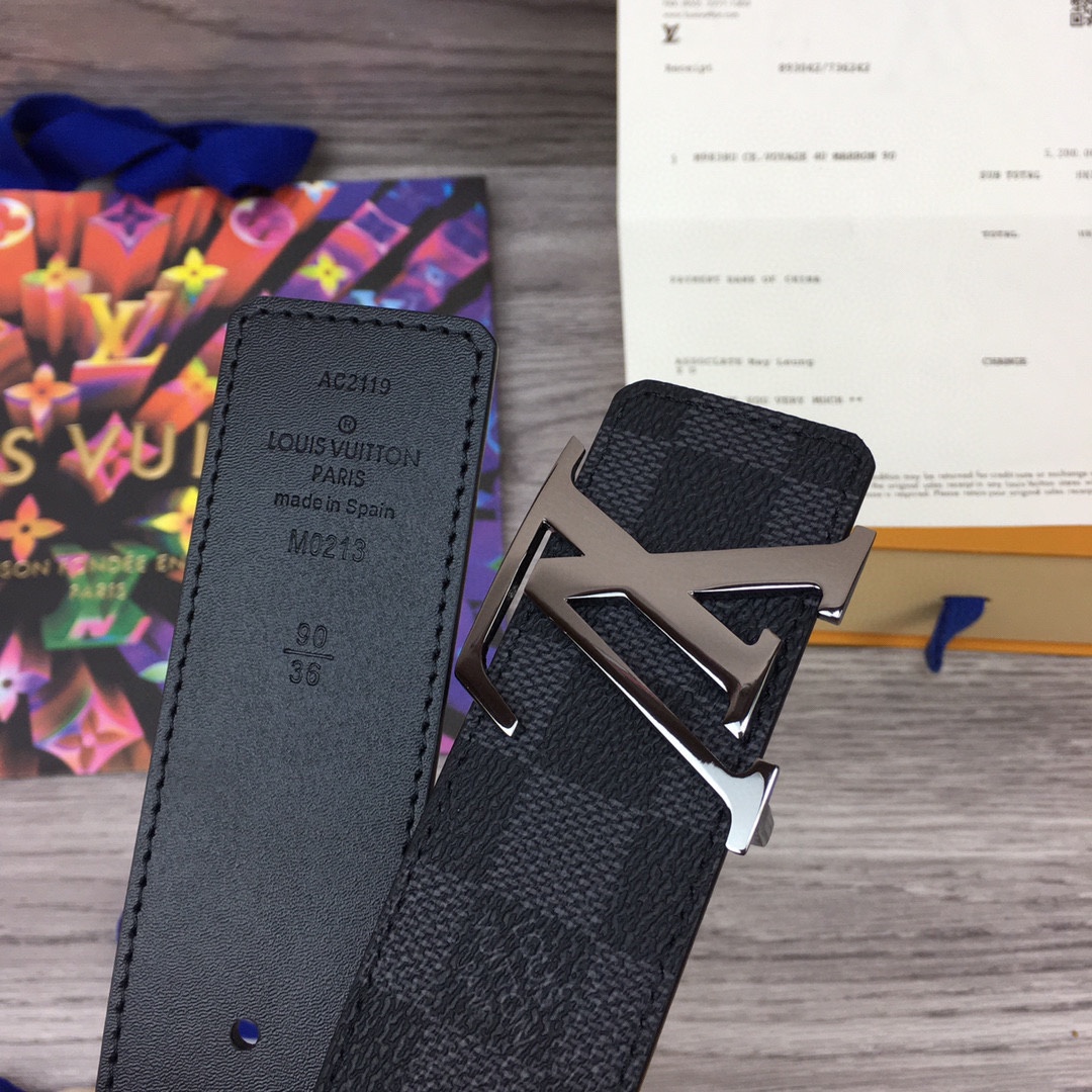 Cheap Replica Louis Vuitton Men Leather Belt Width 4CM 128