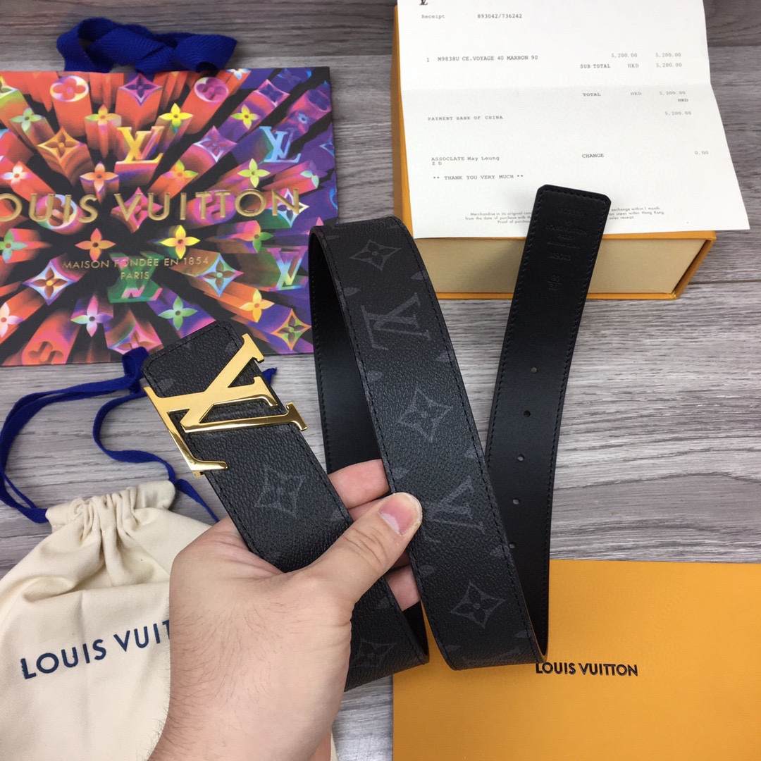 Cheap Replica Louis Vuitton Men Leather Belt Width 4CM 129
