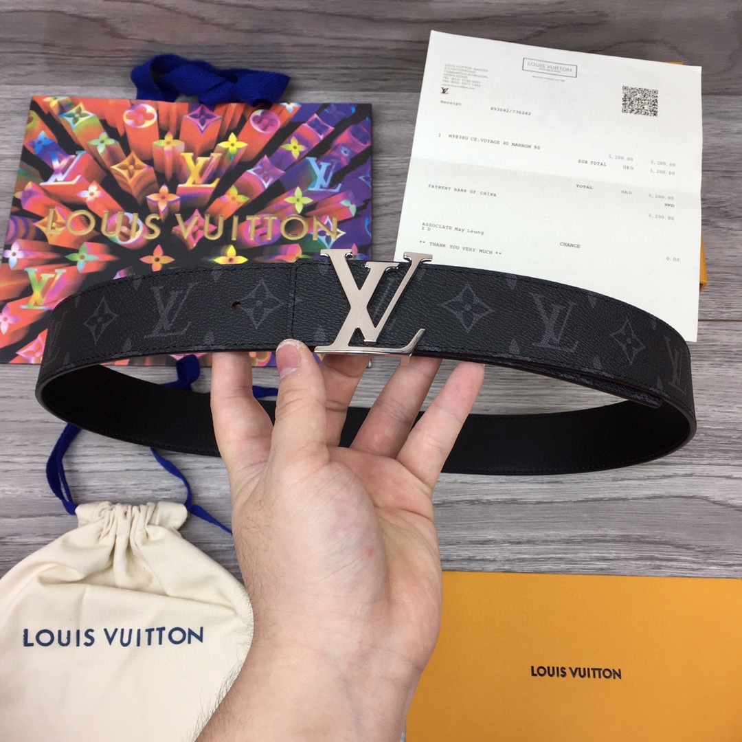 Cheap Replica Louis Vuitton Men Leather Belt Width 4CM 129