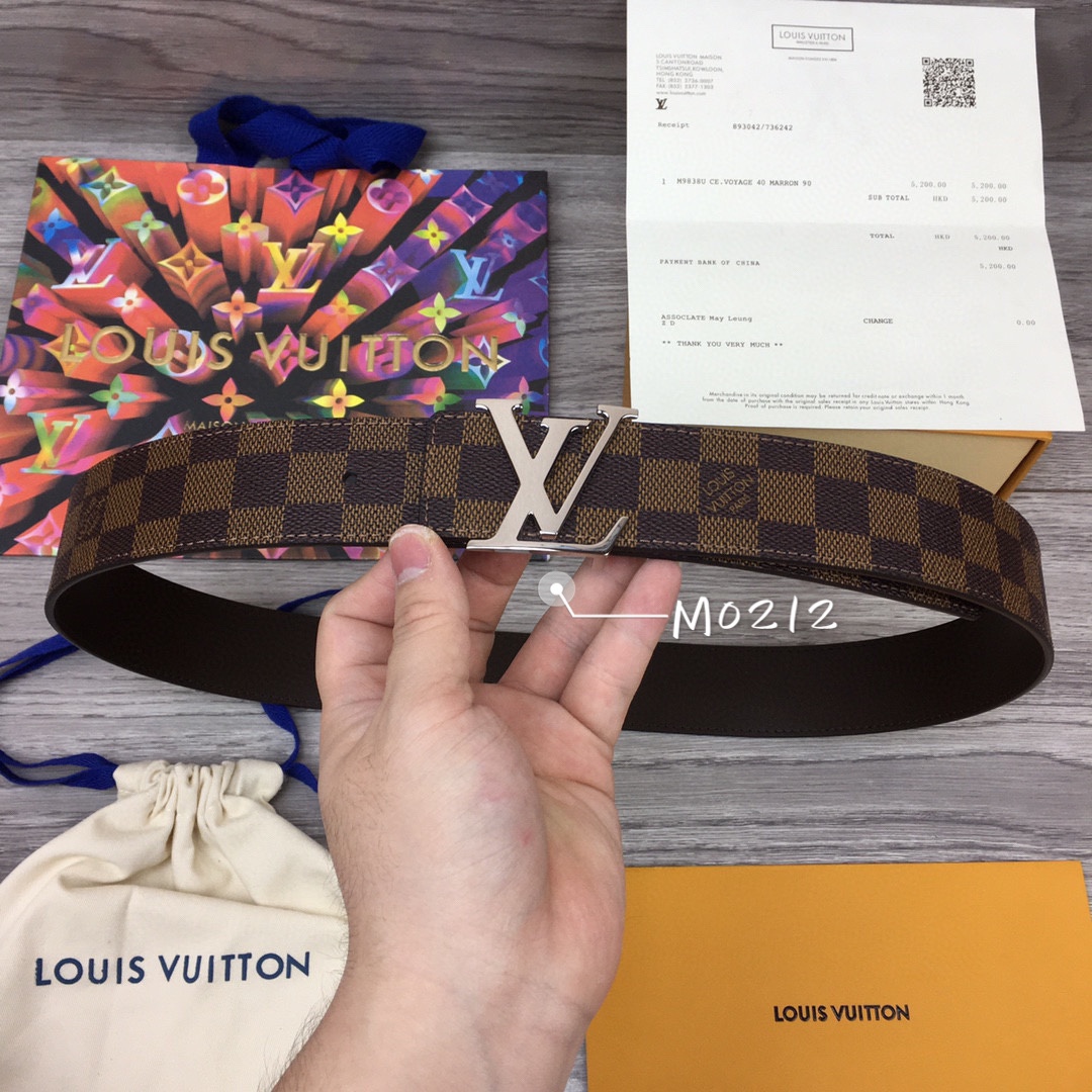 Cheap Replica Louis Vuitton Men Leather Belt Width 4CM 130