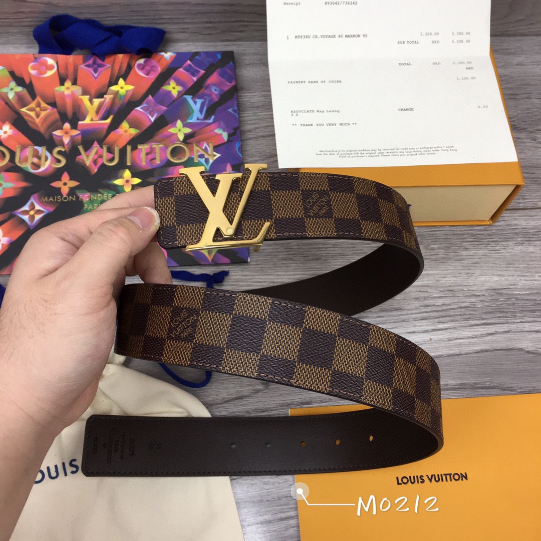 Cheap Replica Louis Vuitton Men Leather Belt Width 4CM 130