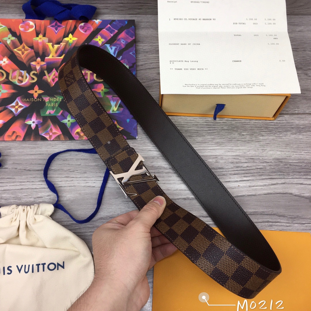 Cheap Replica Louis Vuitton Men Leather Belt Width 4CM 130