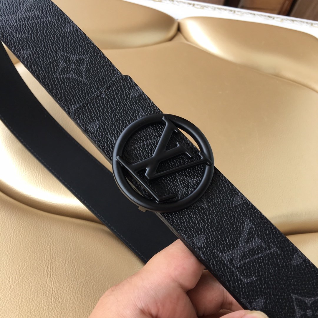 Cheap Replica Louis Vuitton Men Leather Belt Width 4cm 081