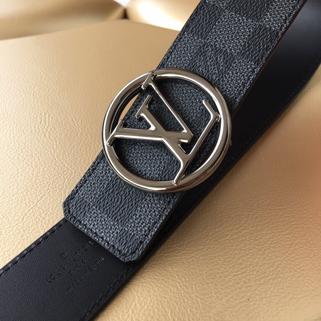 Cheap Replica Louis Vuitton Men Leather Belt Width 4cm 082