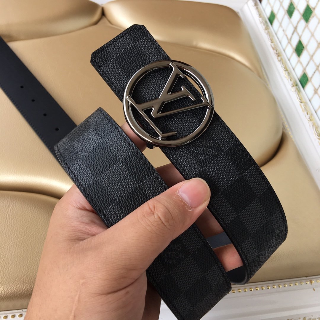 Cheap Replica Louis Vuitton Men Leather Belt Width 4cm 082