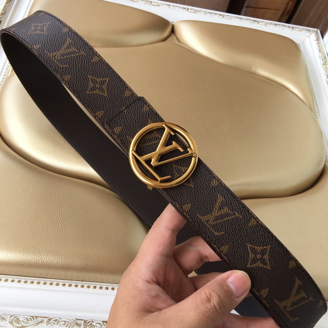 Cheap Replica Louis Vuitton Men Leather Belt Width 4cm 083