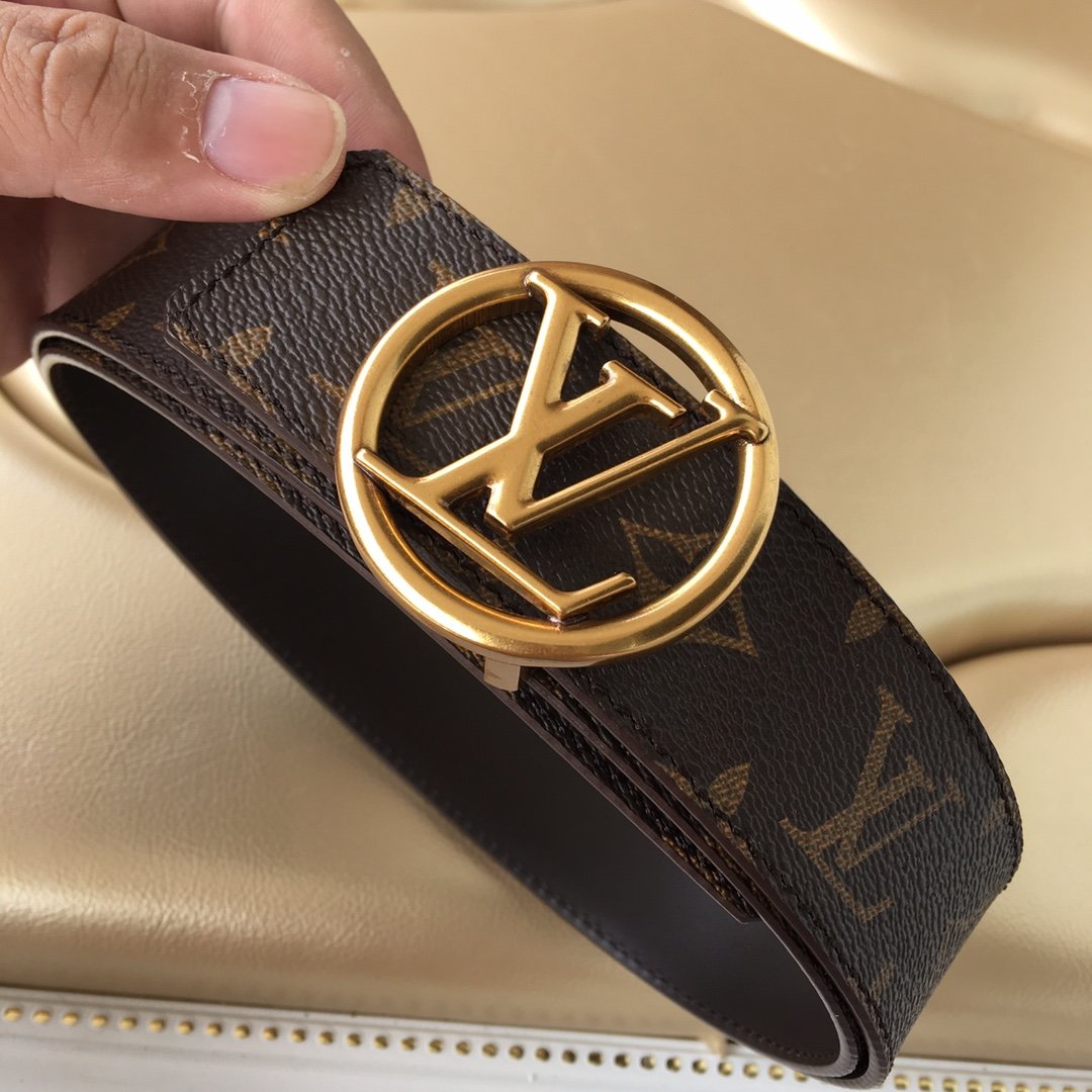 Cheap Replica Louis Vuitton Men Leather Belt Width 4cm 083