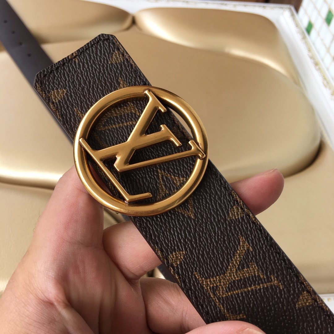 Cheap Replica Louis Vuitton Men Leather Belt Width 4cm 083