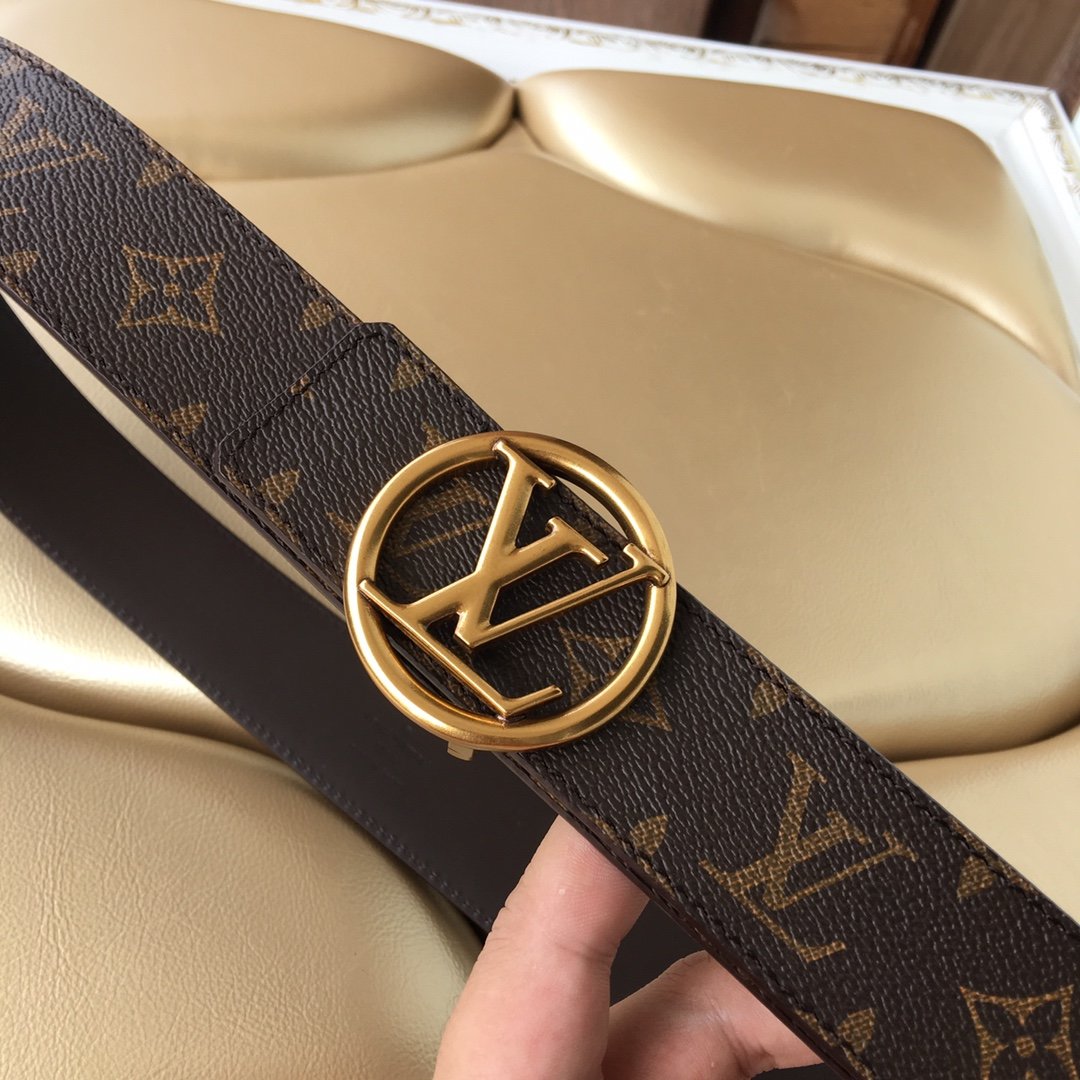 Cheap Replica Louis Vuitton Men Leather Belt Width 4cm 083