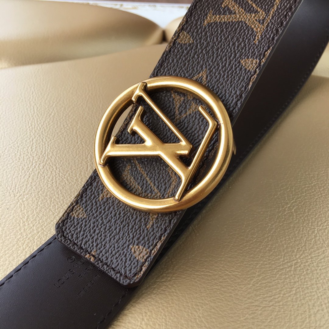 Cheap Replica Louis Vuitton Men Leather Belt Width 4cm 083