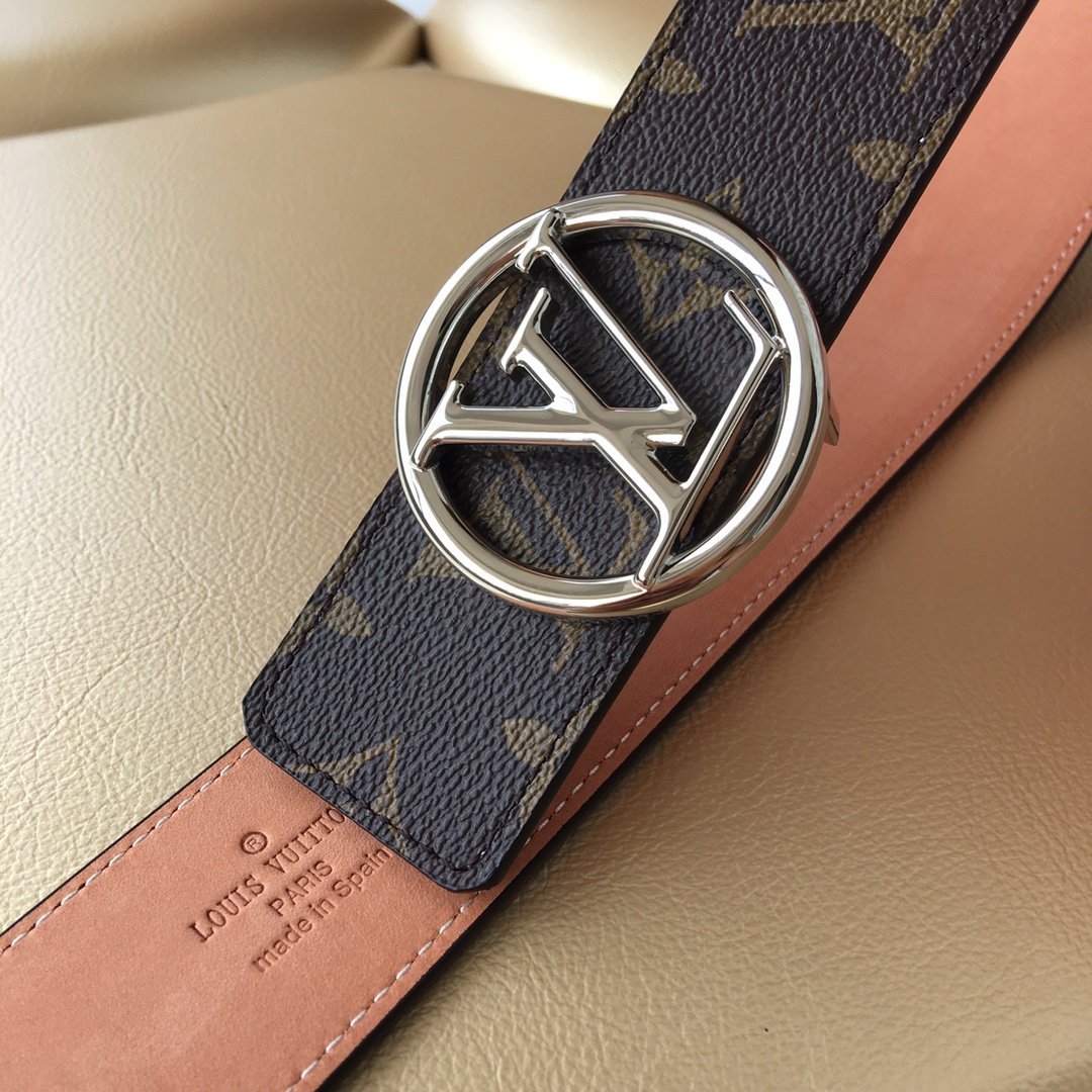 Cheap Replica Louis Vuitton Men Leather Belt Width 4cm 084