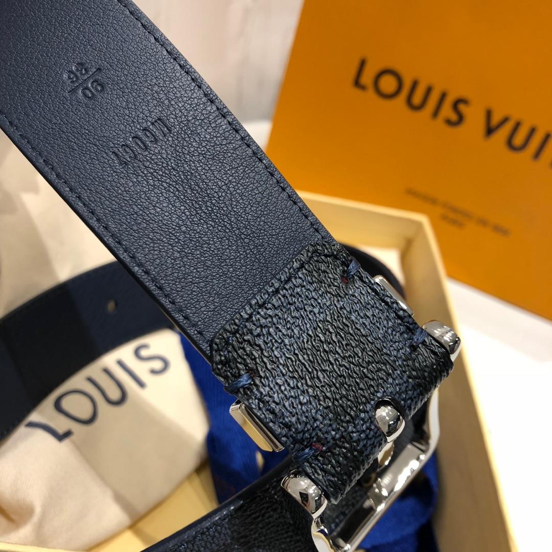 Cheap Replica Louis Vuitton Pont Neu Width 3.5cm Men Leather Belt With Silver Buckle 053