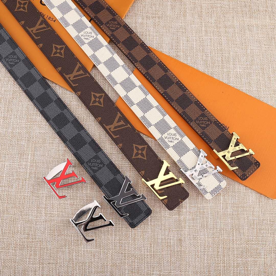 Cheap Replica Louis Vuitton Women Leather Belt Width 3.0cm 067