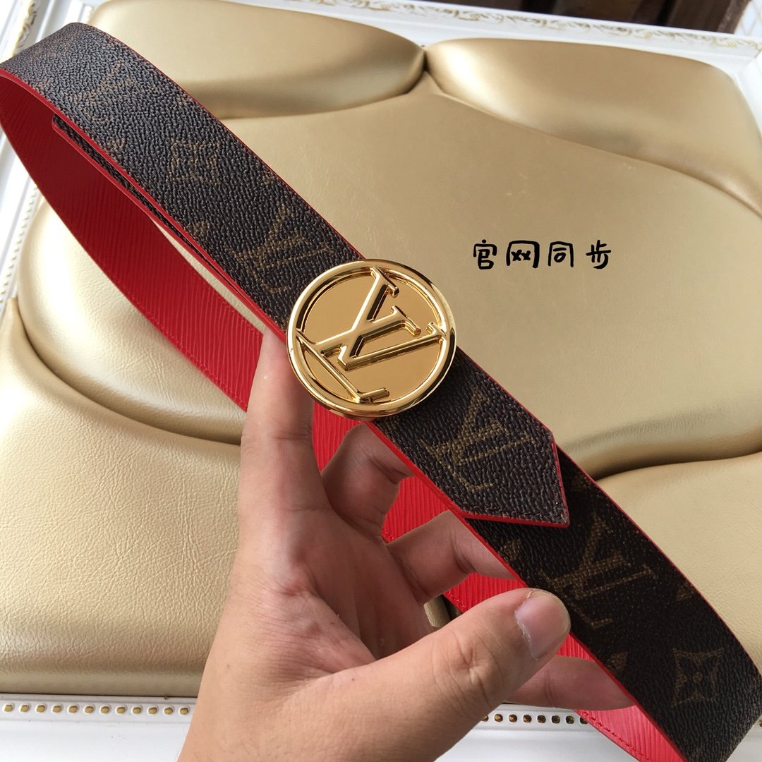 Cheap Replica Louis Vuitton Women Leather Belt Width 3cm 099