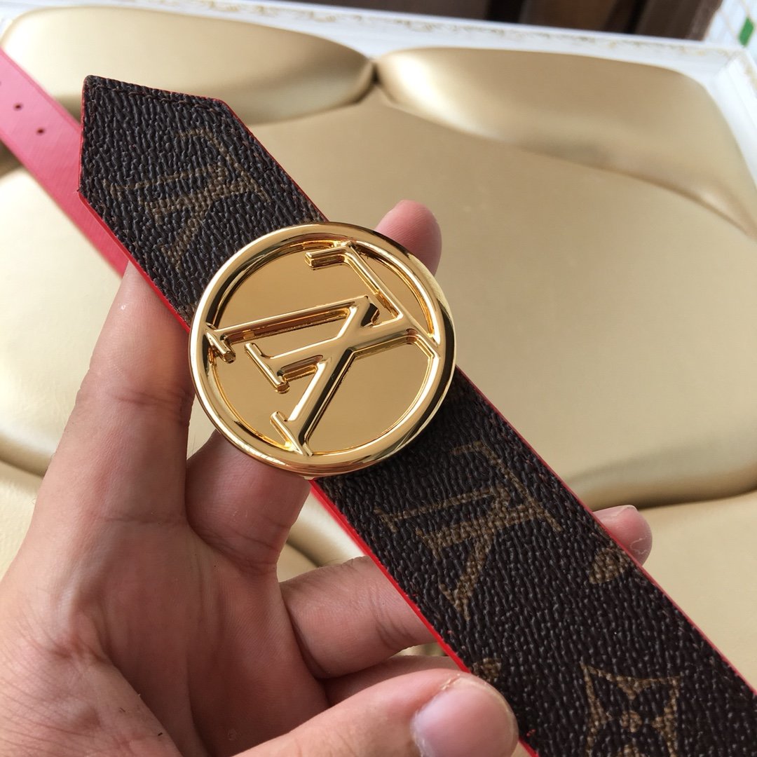 Cheap Replica Louis Vuitton Women Leather Belt Width 3cm 099