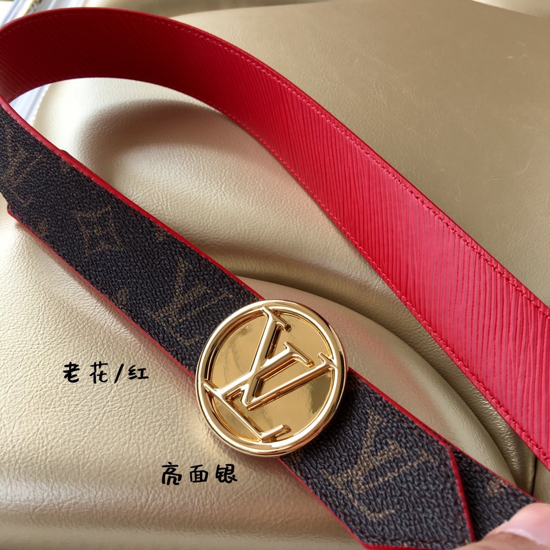 Cheap Replica Louis Vuitton Women Leather Belt Width 3cm 099