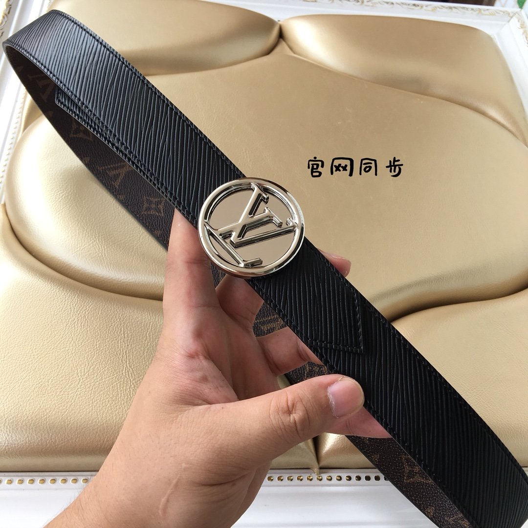 Cheap Replica Louis Vuitton Women Leather Belt Width 3cm 100