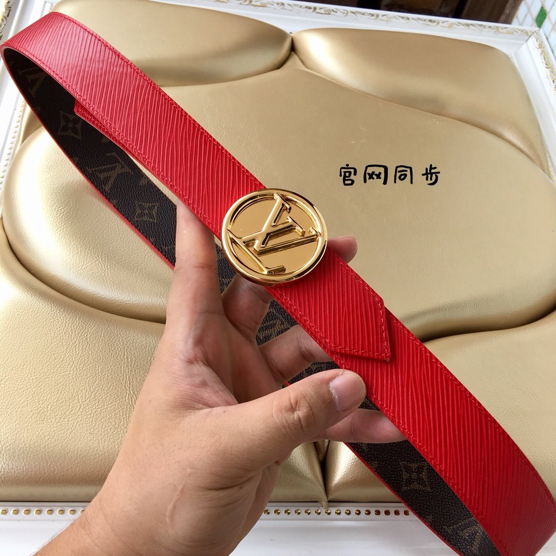 Cheap Replica Louis Vuitton Women Leather Belt Width 3cm 101