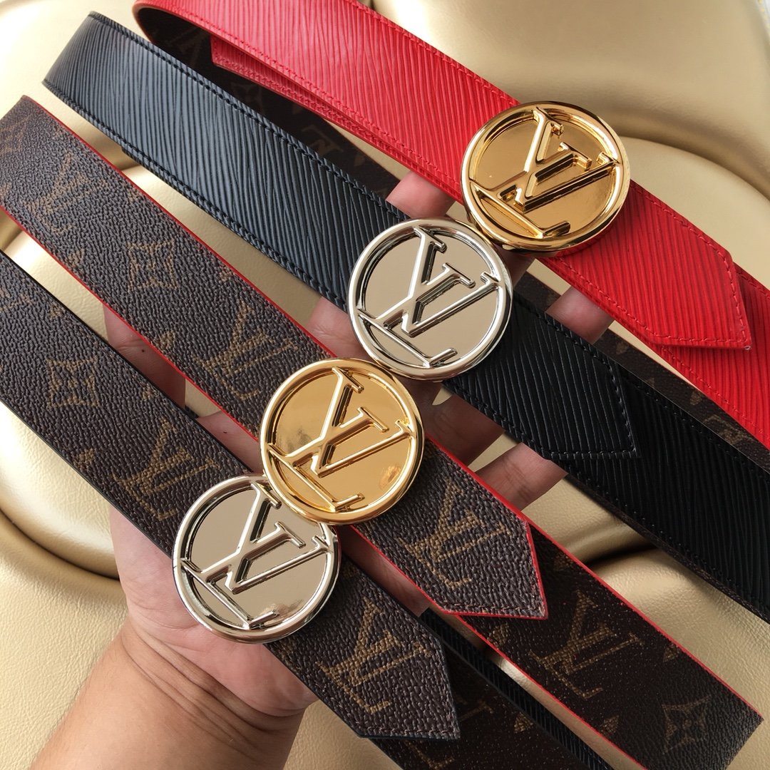 Cheap Replica Louis Vuitton Women Leather Belt Width 3cm 101