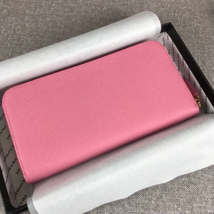 Cheap Replica Prada 1ML506 Leather Wallet Pink