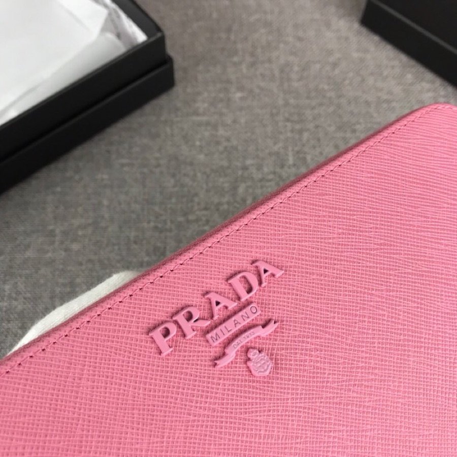 Cheap Replica Prada 1ML506 Leather Wallet Pink