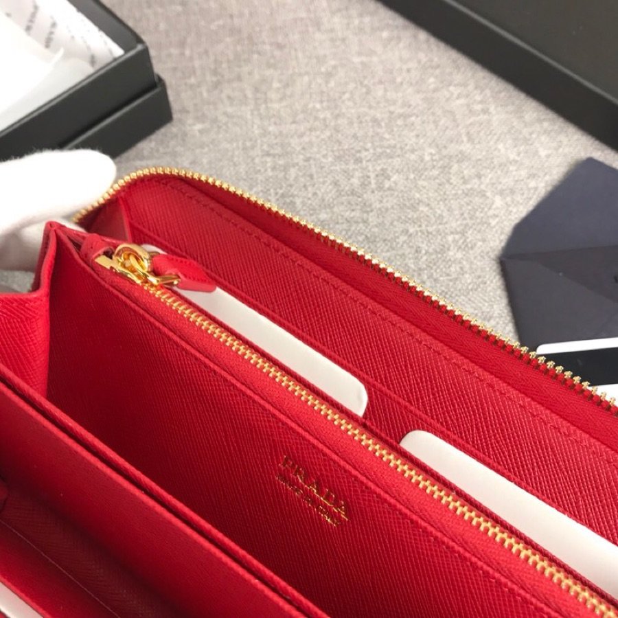 Cheap Replica Prada 1ML506 Leather Wallet red