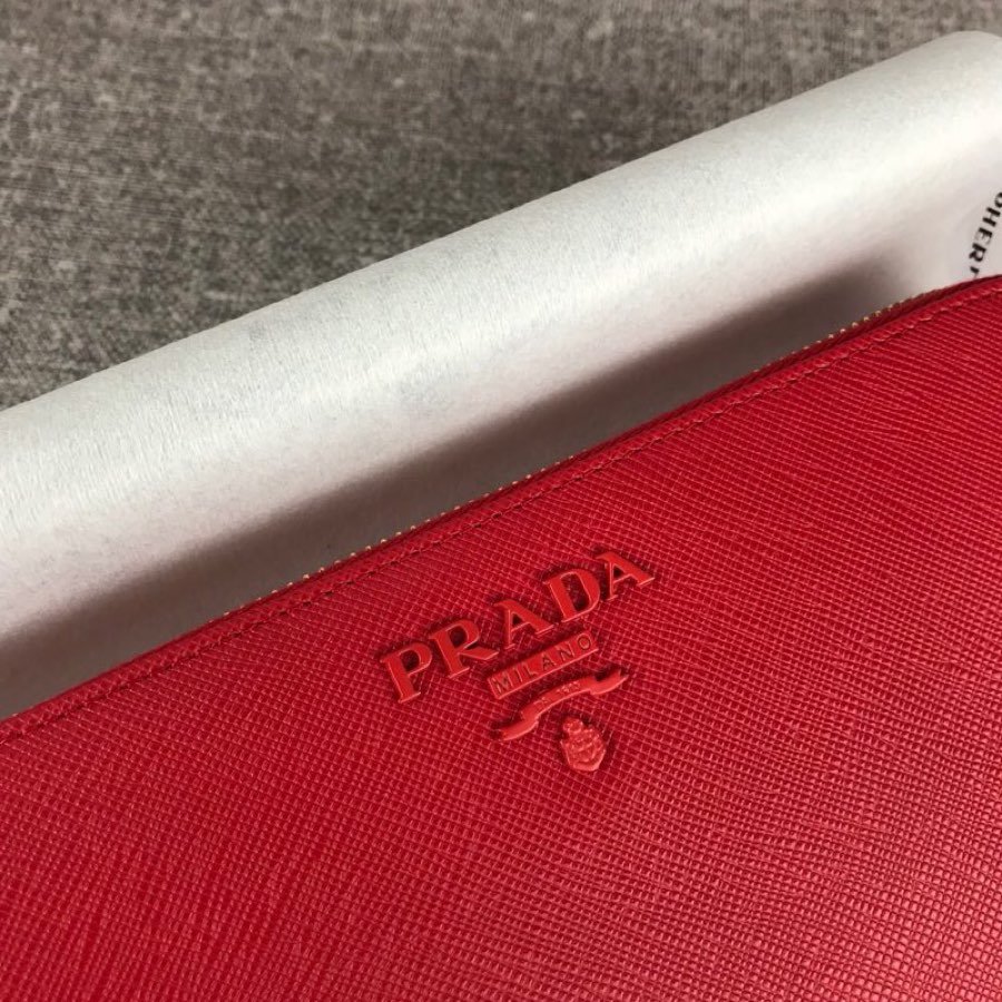 Cheap Replica Prada 1ML506 Leather Wallet red