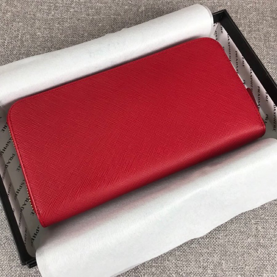 Cheap Replica Prada 1ML506 Leather Wallet red