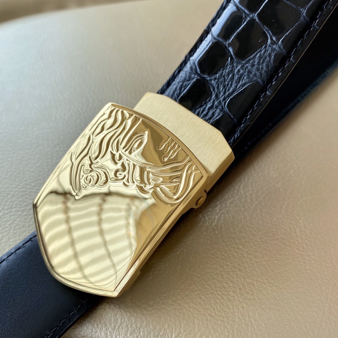 Cheap Replica Versace Men Reversible Leather Belt Width 3.5cm With Gold Buckle 022