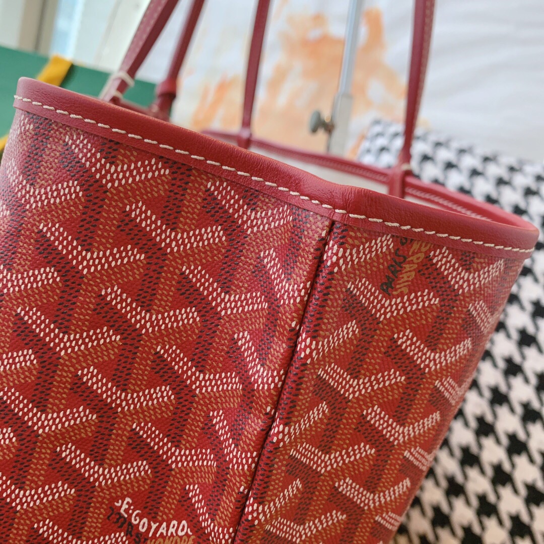 Classica Goyard Saint Louis GM Tote Bag Classic Goyardine Canvas Red