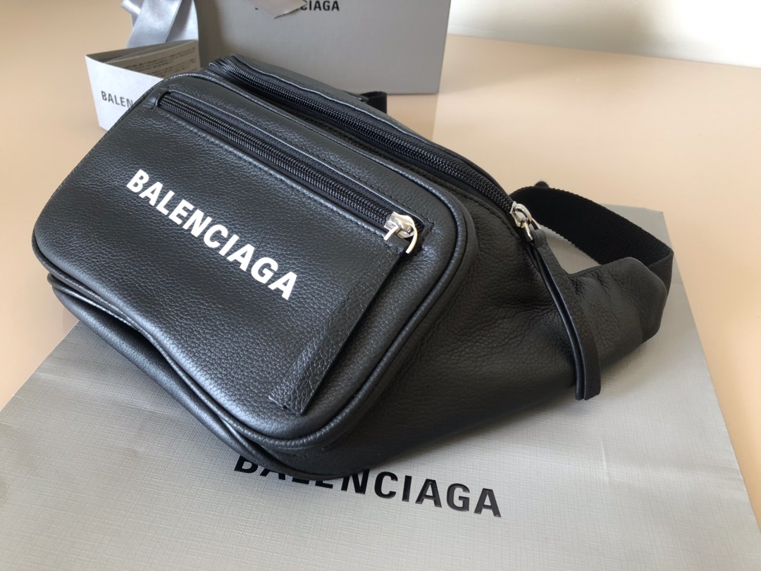 Copy Balenciaga Fashion Leather Belt Pack Black Most Popular